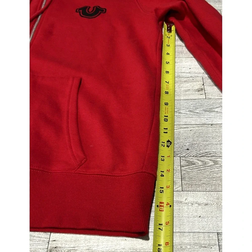 MEN'S TRUE RELIGION BUDDHA LOGO CORE ZIP UP HOODIE‎ JACKET TRUE RED LARGE